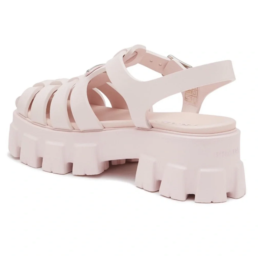 Prada Monolith Logo Plaque Platform Fisherman Sandals - Picture 5 of 10